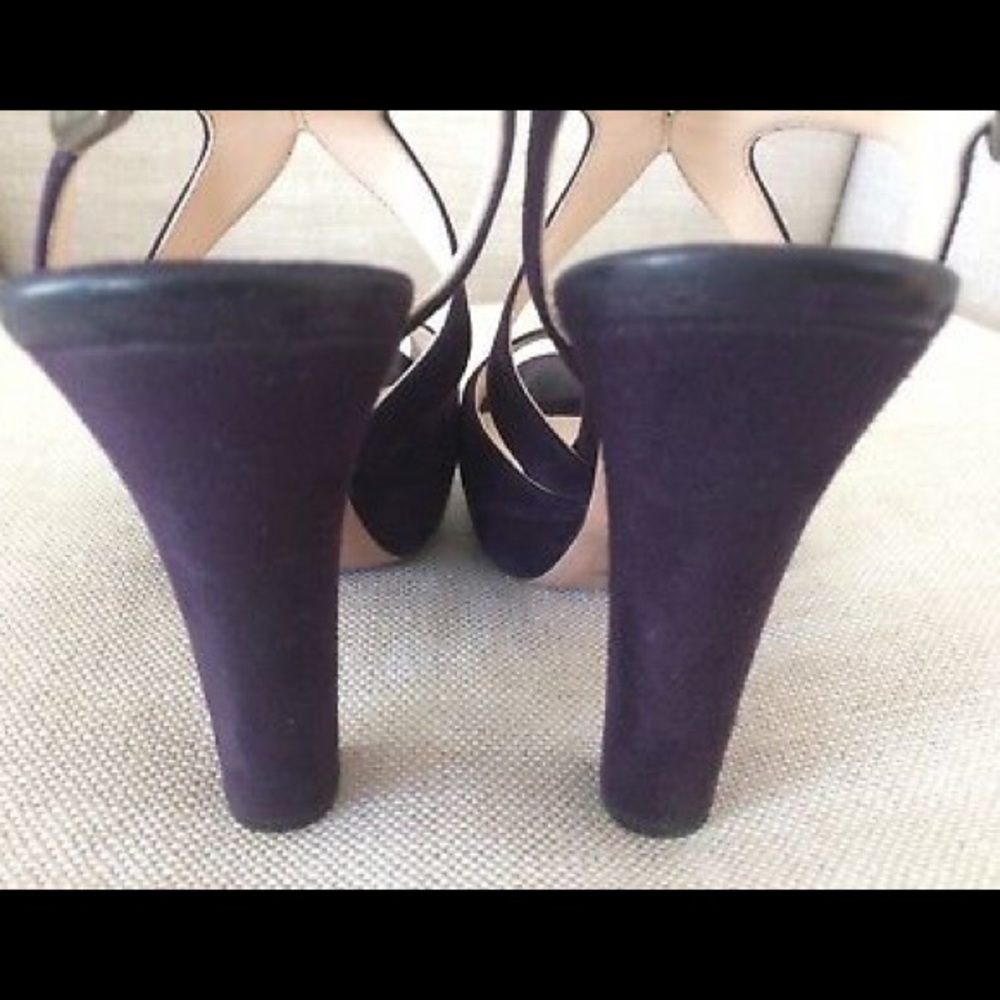 Prada Platform Sandals Block Heels Strappy Suede 6 - Picture 8 of 8